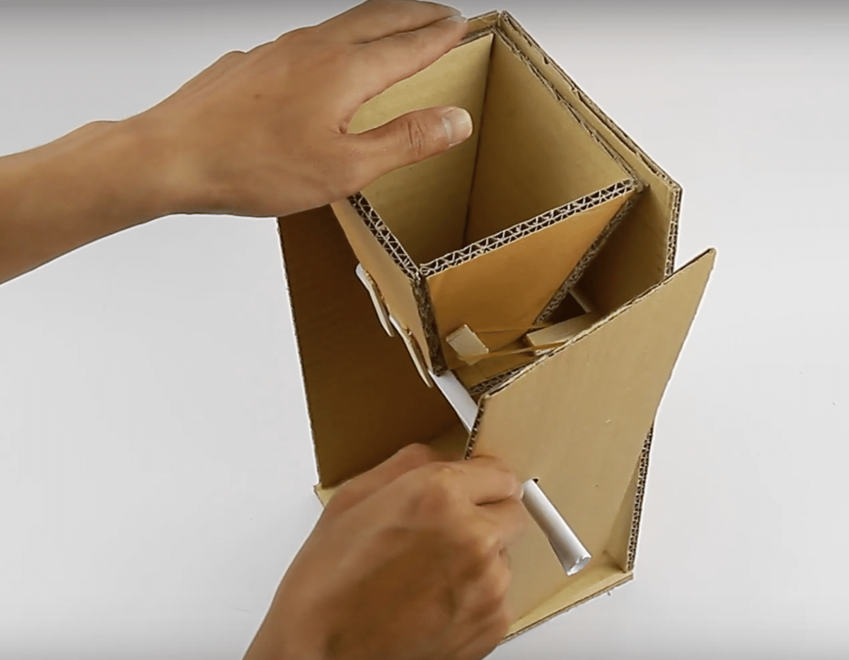 cardboard kibble dispenser