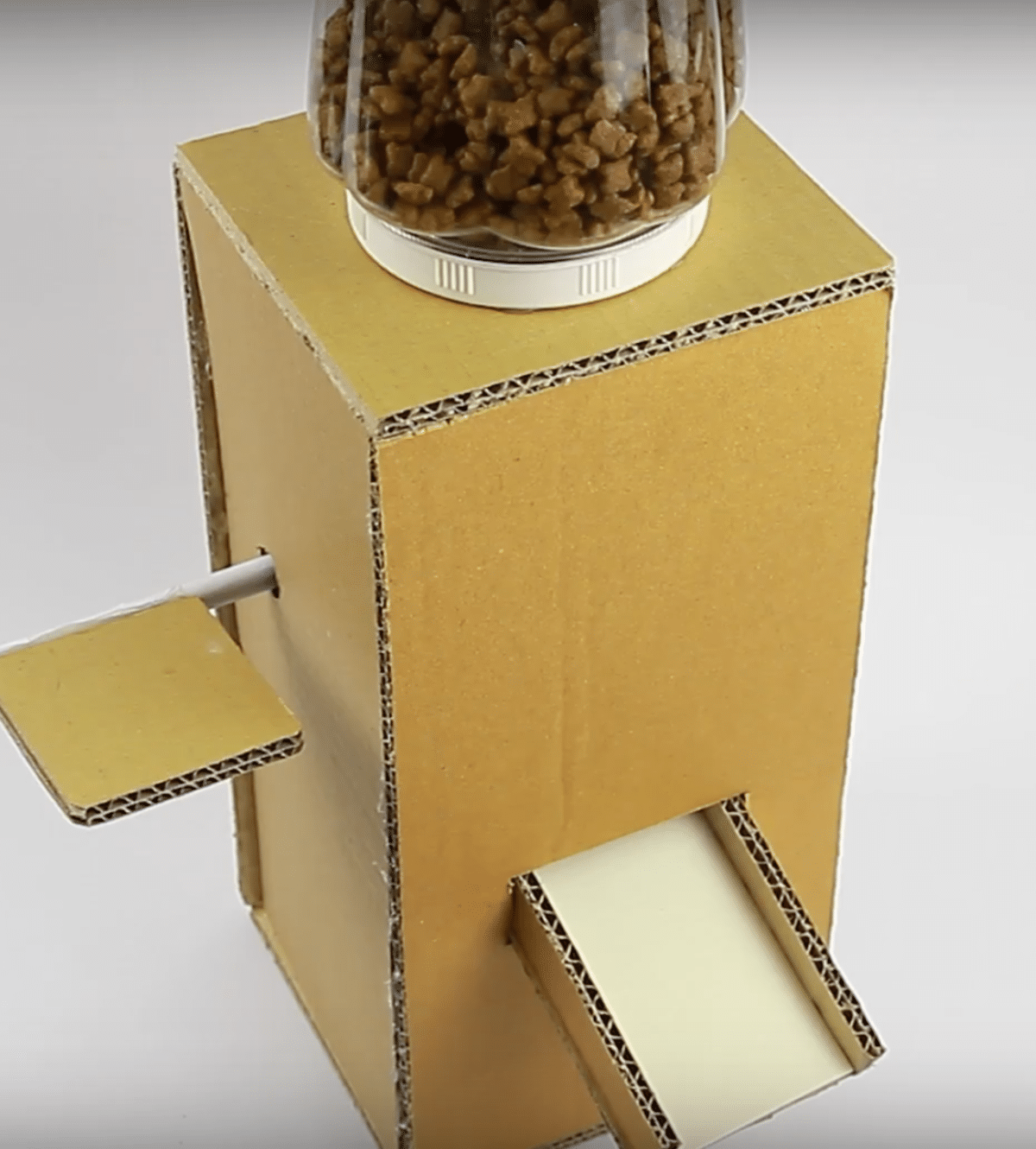 cardboard kibble dispenser