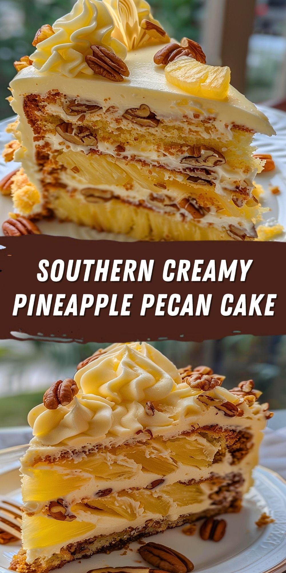 Southern Creamy Pineapple Pecan Cake Recipe