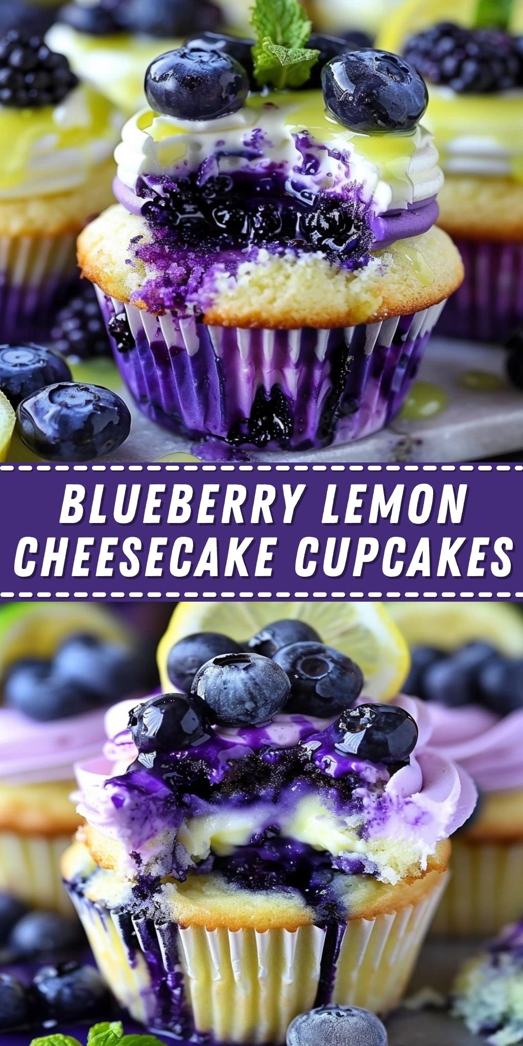 Blueberry Lemon Cheesecake Cupcakes