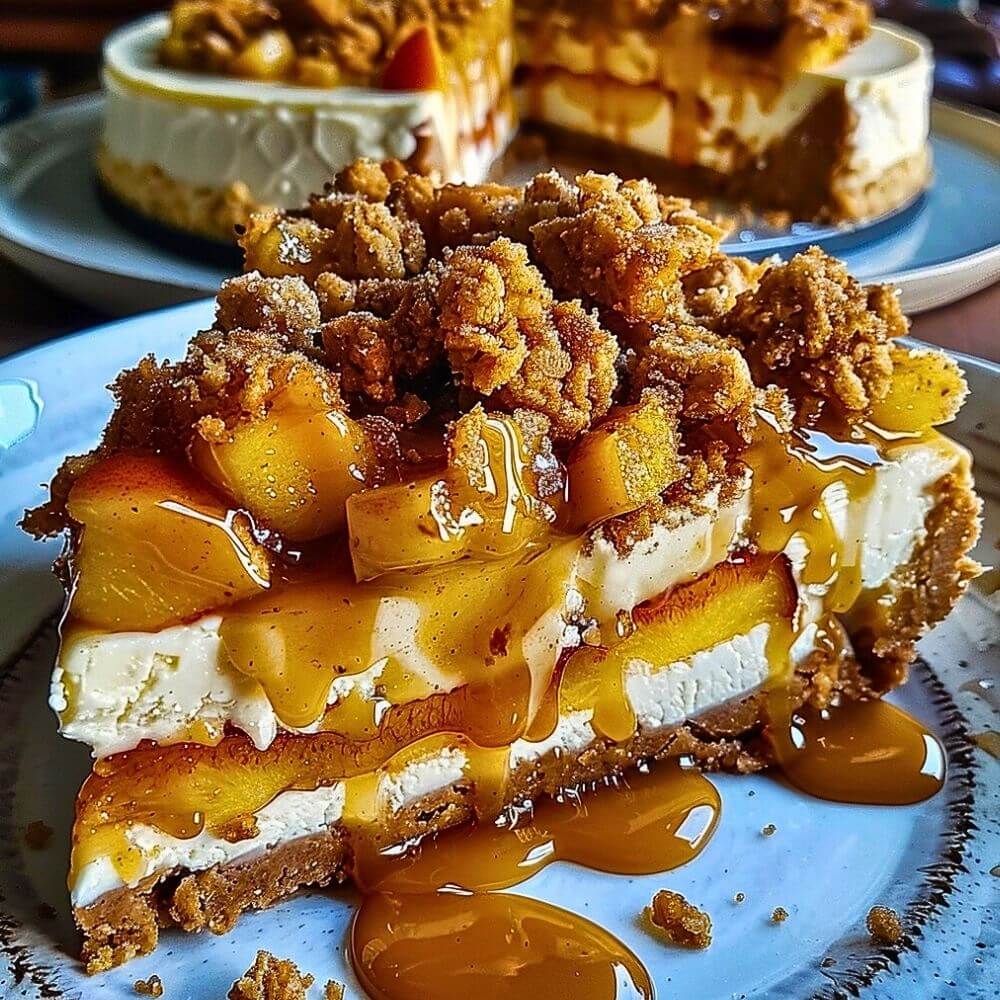 Peachy Keen Crumble Cheesecake