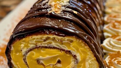 Boston Cream Cake Roll