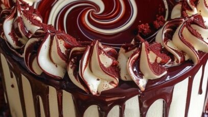 Luxurious Red Velvet Nutella Swirl Cake