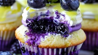 Blueberry Lemon Cheesecake Cupcakes