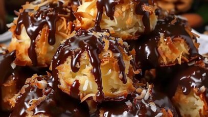 No-Bake Salted Caramel Coconut Macaroons