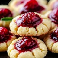 Raspberry Cheesecake Thumbprint Cookies