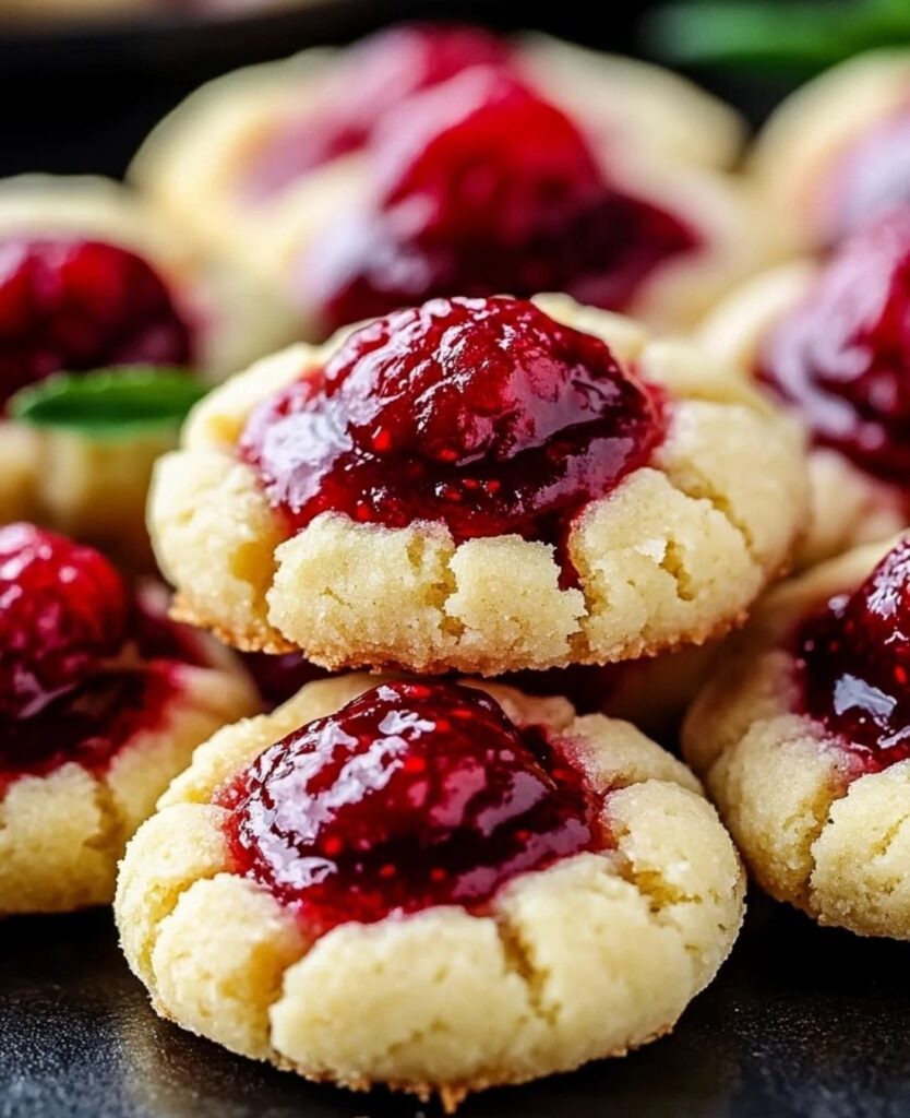 Raspberry Cheesecake Thumbprint Cookies