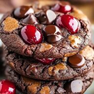 Black Forest Cookies with Cherries and Chocolate