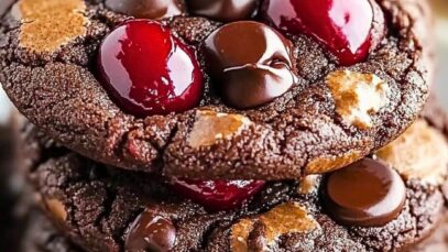 Black Forest Cookies with Cherries and Chocolate